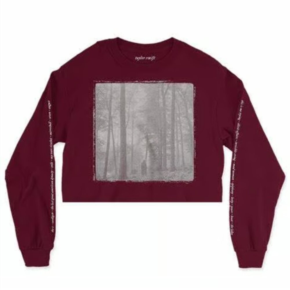 NWOT Taylor Swift Folklore Cropped Long Sleeve
